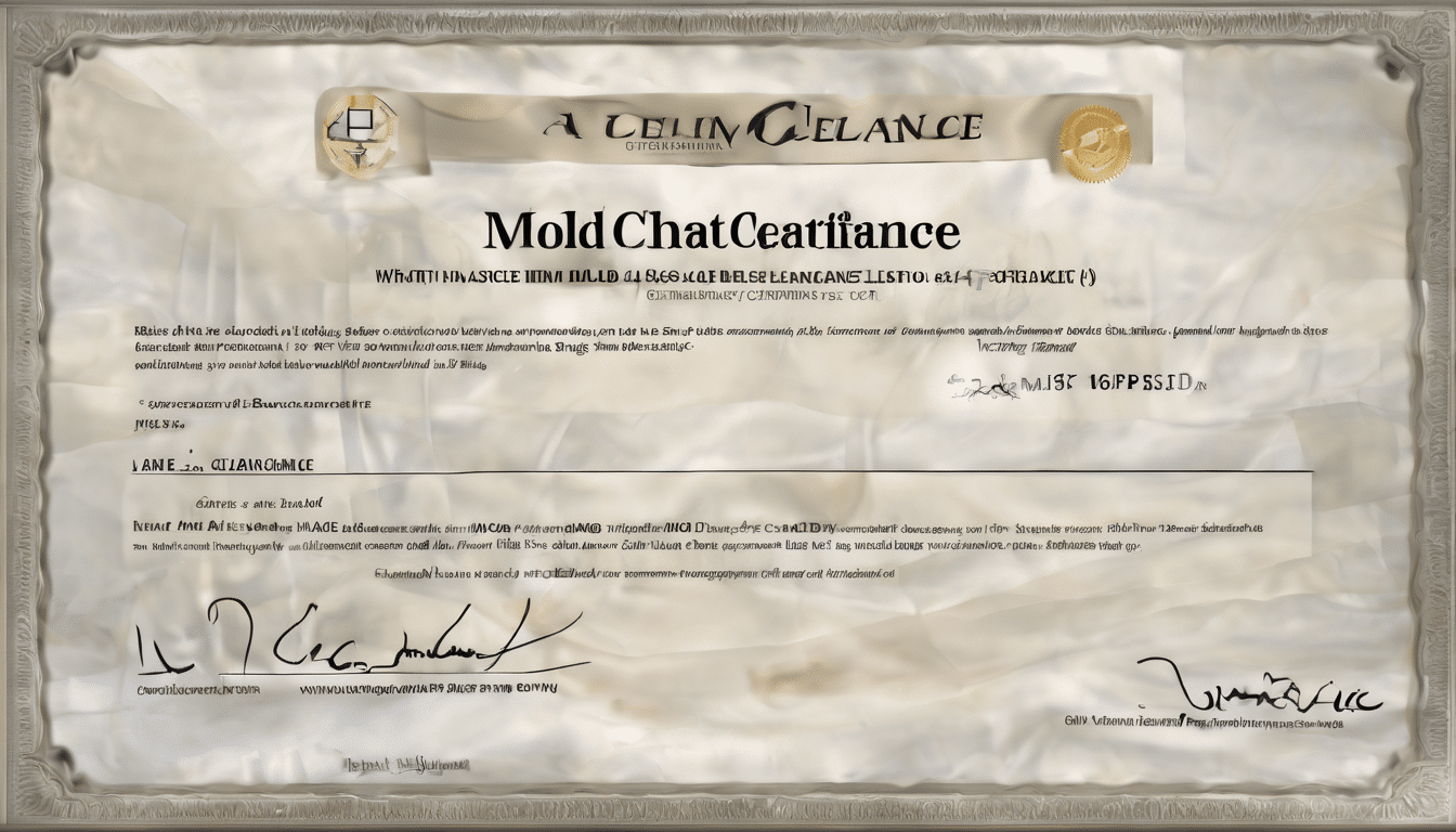 What Is a Mold Clearance Certificate in the UAE - laboratory air sampling report and clearance documentation on a desk in a Dubai property office