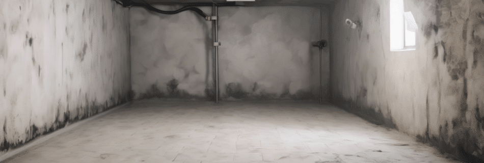 Basement Mold Removal Cost Dubai Complete Guide - Professional technician in protective gear inspecting basement mold contamination with moisture detection equipment