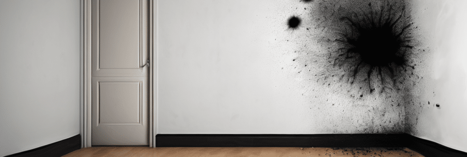 Black mold health risks for apartment residents in UAE - dark mold growth on bathroom wall showing health hazards