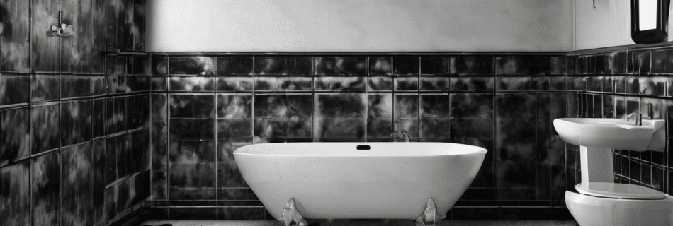 Black Mold in Dubai Bathrooms Detection and Prevention - Professional inspection revealing hidden mold growth behind bathroom tiles