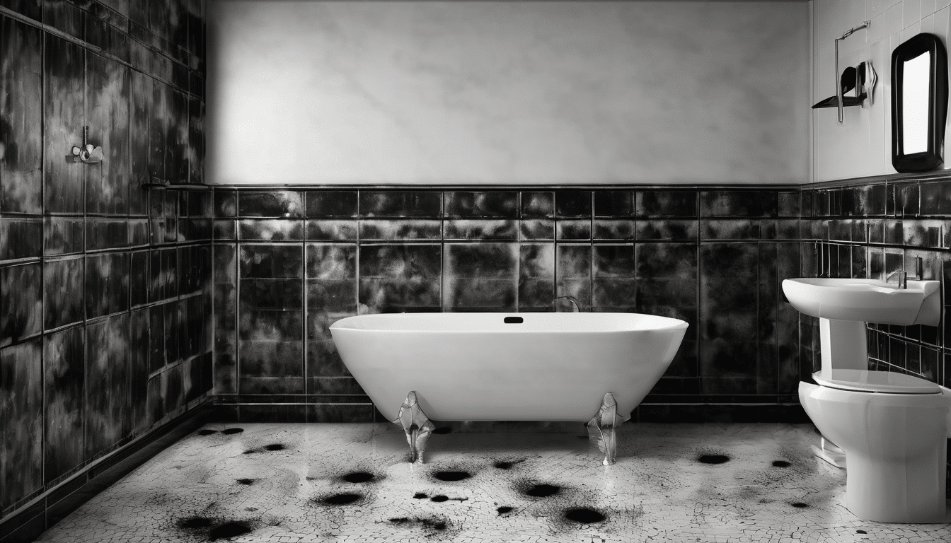 Black Mold in Dubai Bathrooms Detection and Prevention - Professional inspection revealing hidden mold growth behind bathroom tiles