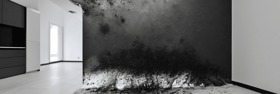 Black Mold Removal from AC Systems Dubai Villas - IAC2 certified specialist inspecting contaminated villa fan coil unit with borescope