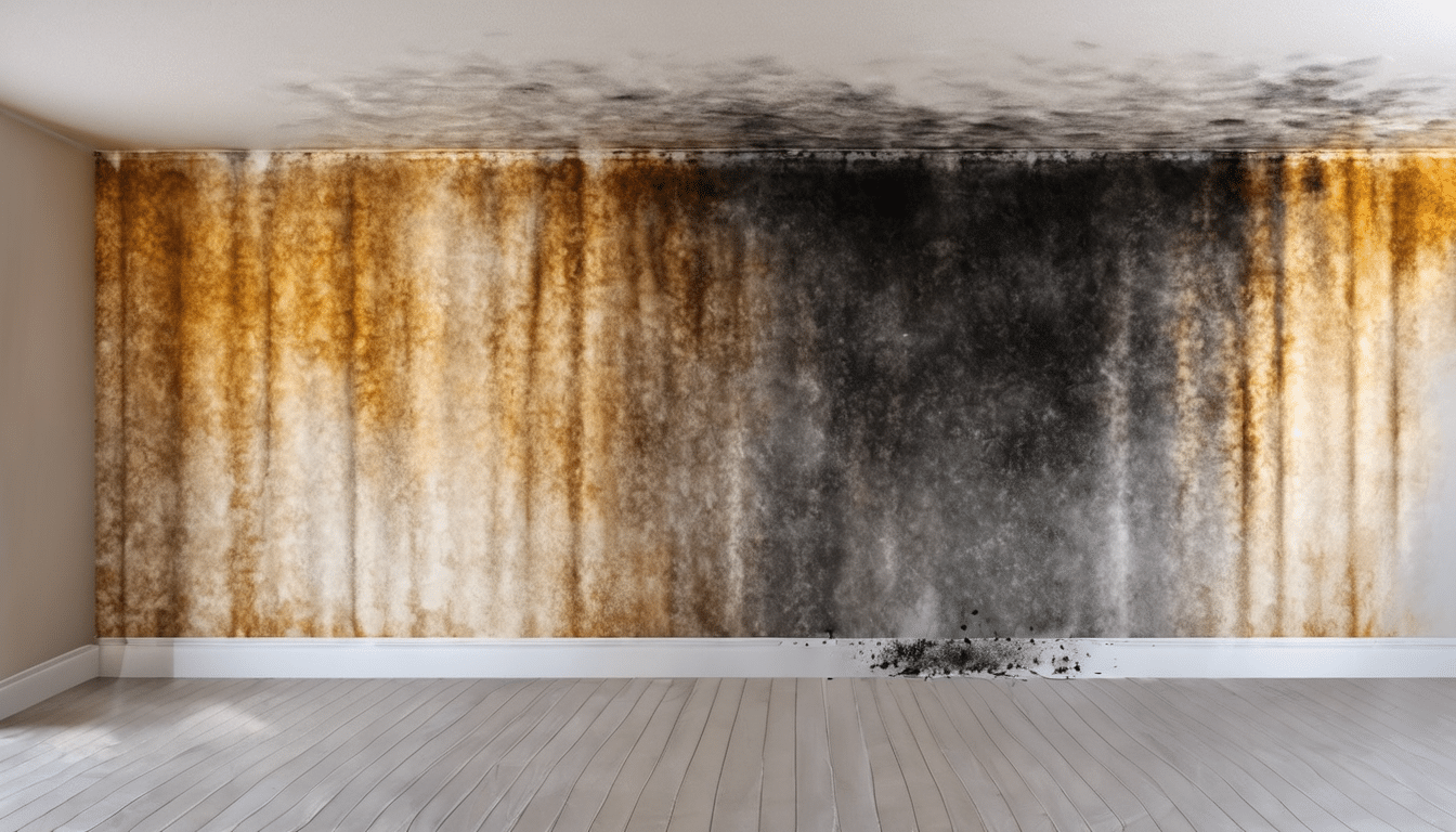 How to Deal with Black Mold on Wall Safely 2026 - IAC2 certified inspector conducting wall mold assessment in Dubai villa using moisture metre and thermal imaging