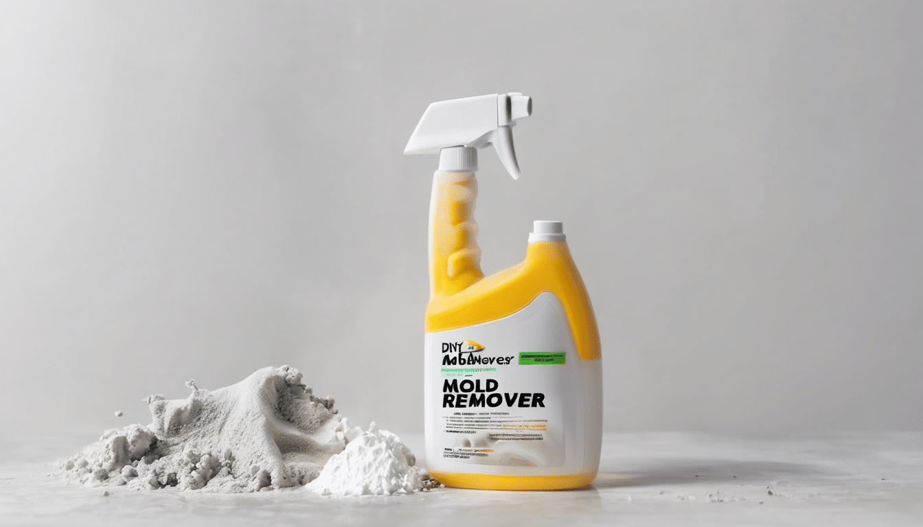DIY Mold Remover vs Professional Mold Removal - side-by-side comparison showing retail spray bottle against certified remediation specialist in Dubai villa