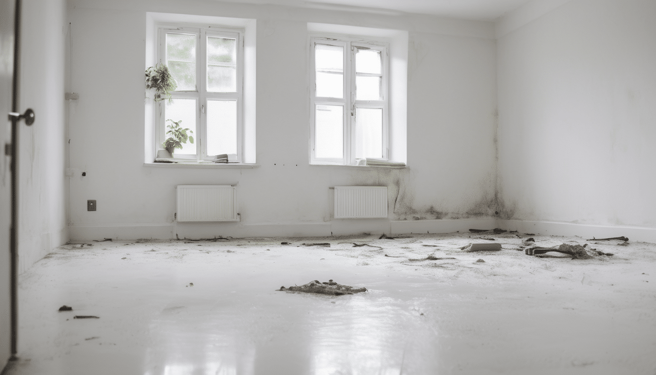 How to Document Mold Damage in a Rented Flat - tenant photographing mold growth on bathroom wall in Dubai apartment with measuring tape