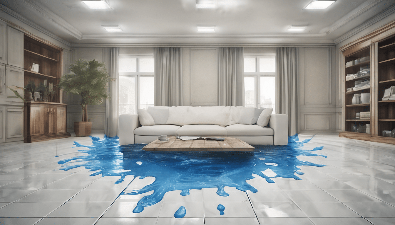 Emergency water damage response for AC leaks Dubai - Professional technician using moisture detection equipment in flooded room