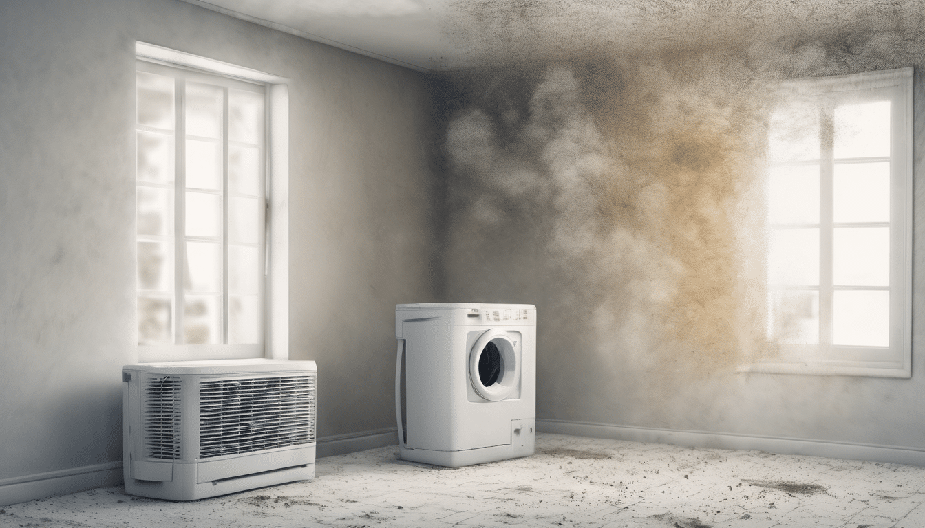 How AC Systems Spread Mold Spores in UAE Homes - diagram showing mold spore distribution pathway through ducted air conditioning system in Dubai villa