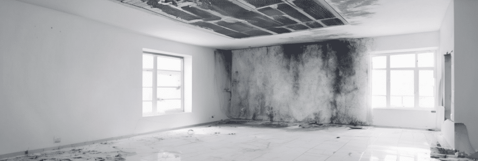 How Mold Spreads Through HVAC Systems - diagram showing mold dispersal pathway from evaporator coil through supply ducts into Dubai villa rooms