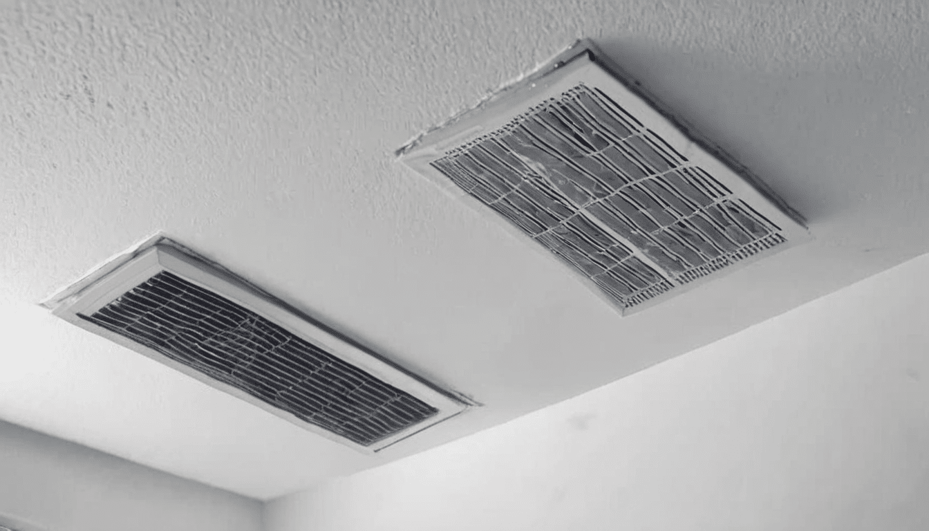 How regular AC duct cleaning in Dubai helps in mold removal - professional technician inspecting HVAC duct interior for mold contamination in Dubai villa
