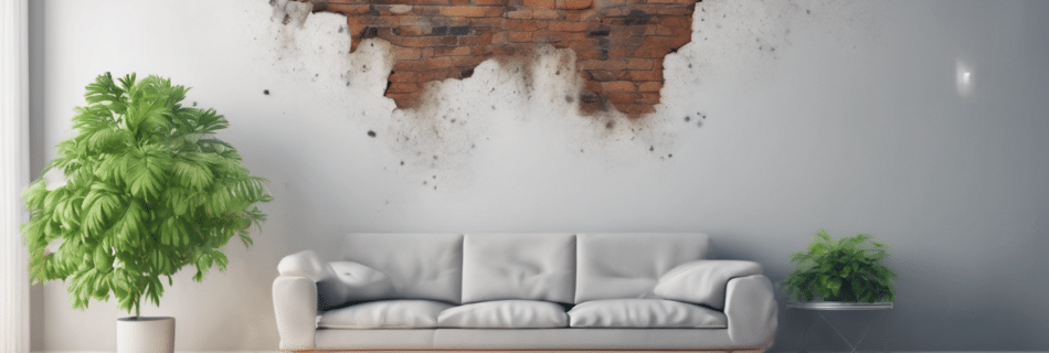 Is landlord responsible for mold from AC leak - Dubai apartment showing AC unit with water damage and mold growth on ceiling