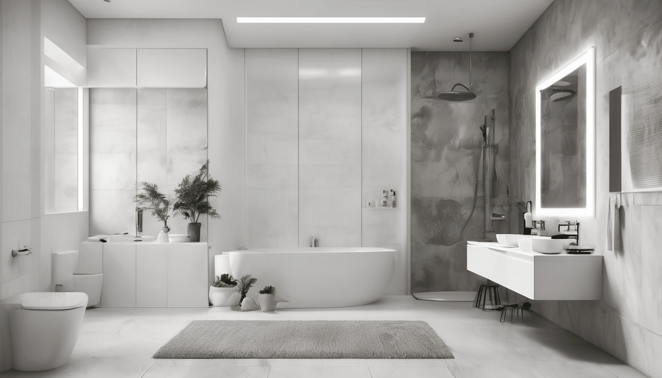 Mold Testing Bathroom Walls Dubai Cluster Q - professional inspector using thermal imaging and moisture metre on exterior bathroom wall in Dubai high-rise apartment