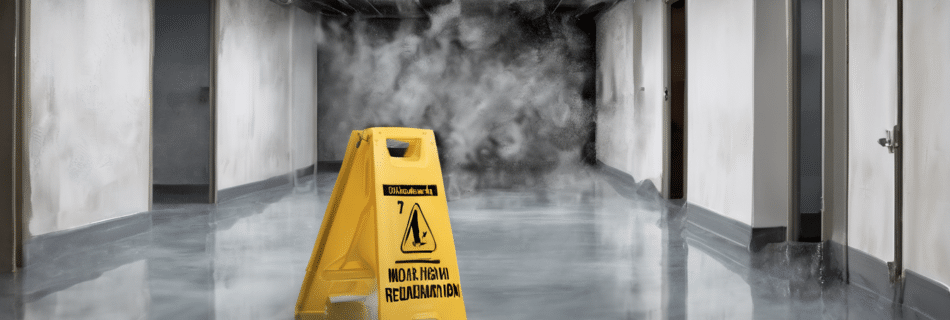 OSHA mold prevention and mold remediation training course - professional inspector assessing mould contamination in a Dubai commercial building with testing equipment