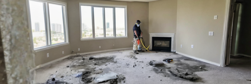 Professional Mold Removal in Dubai - IAC2 certified specialist conducting thermal imaging and moisture mapping investigation in a Dubai villa