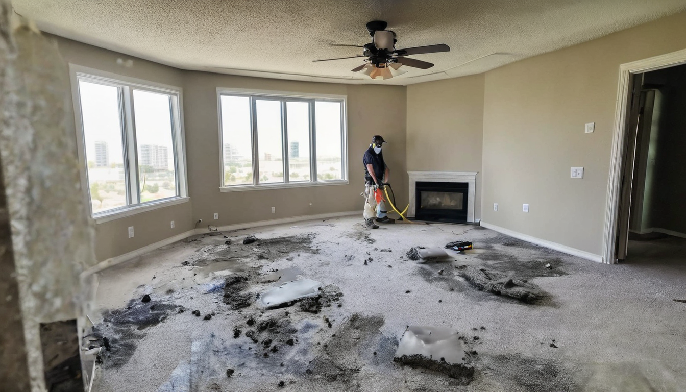 Professional Mold Removal in Dubai - IAC2 certified specialist conducting thermal imaging and moisture mapping investigation in a Dubai villa