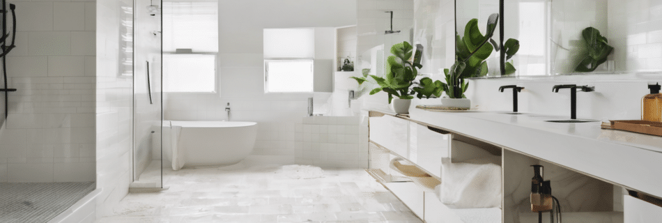 What is the best mold remover for homes - professional remediation specialist conducting moisture mapping and mould inspection in a Dubai villa bathroom