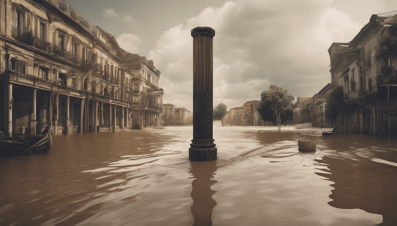 Pillar Would Cover The - Post-flood mold testing framework - Professional technician conducting air sampling in flood-dama...