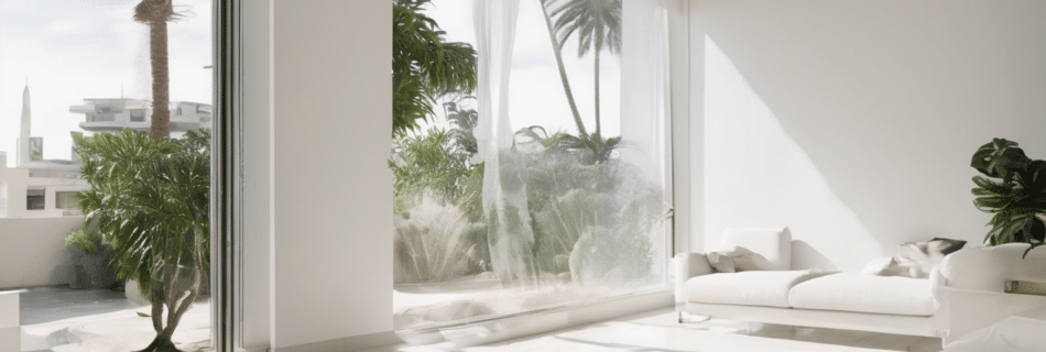 What Humidity Level Prevents Mould Growth Indoors - digital hygrometer showing 55% RH in Dubai villa interior with visible AC unit