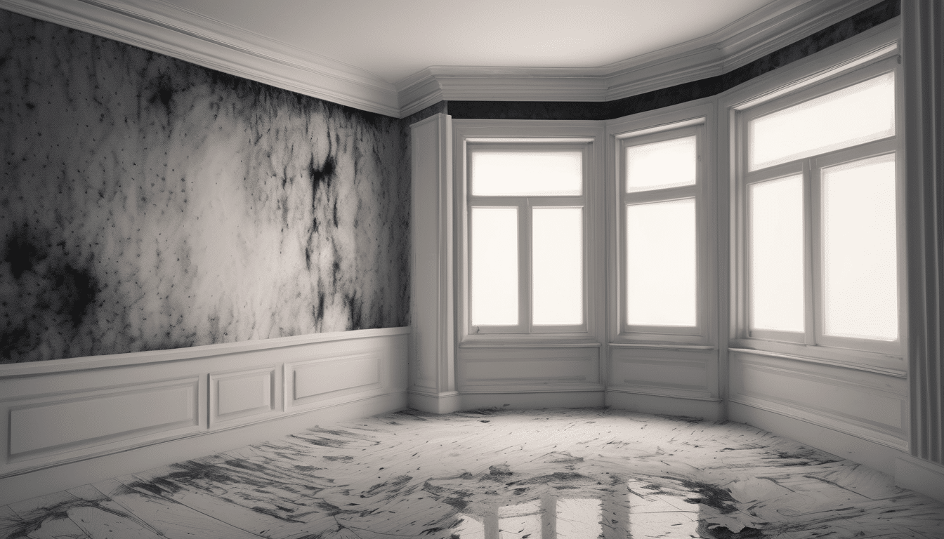 Black Mould Health Symptoms in UAE Homes - visual showing concealed wall mould growth in Dubai residential property with moisture mapping overlay