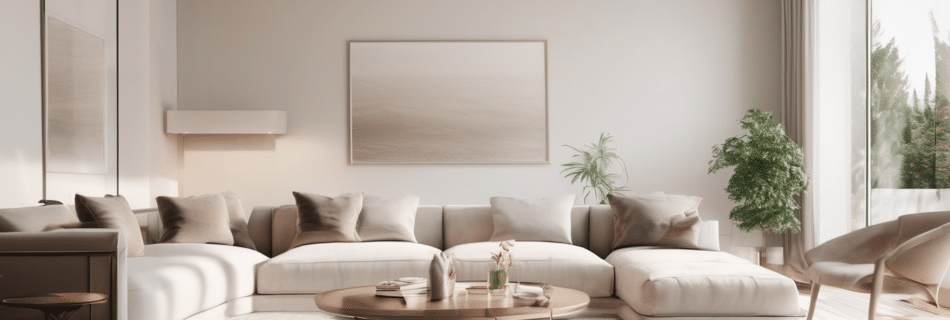 Does Air Purifier Help After Mold Remediation - HEPA air purifier placed in a remediated Dubai villa room with moisture mapping equipment visible