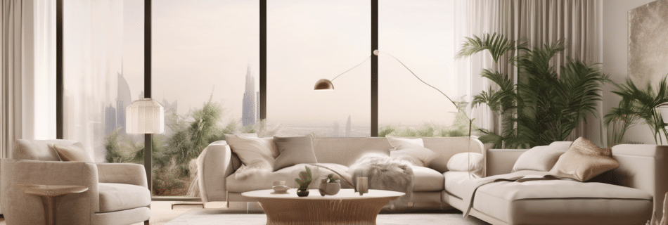 How Air Purifiers Reduce Mold Spores in Dubai Homes - HEPA air purifier operating in a Dubai villa bedroom with humidity indicator